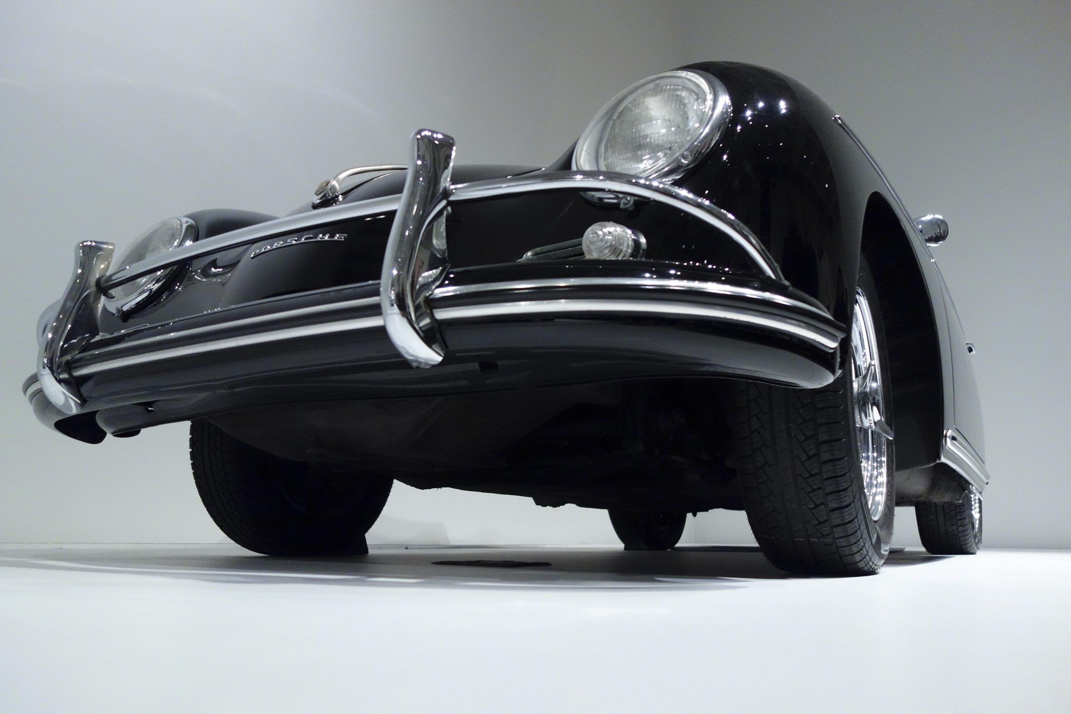 Vintage Porsche 356, low angle shot on location