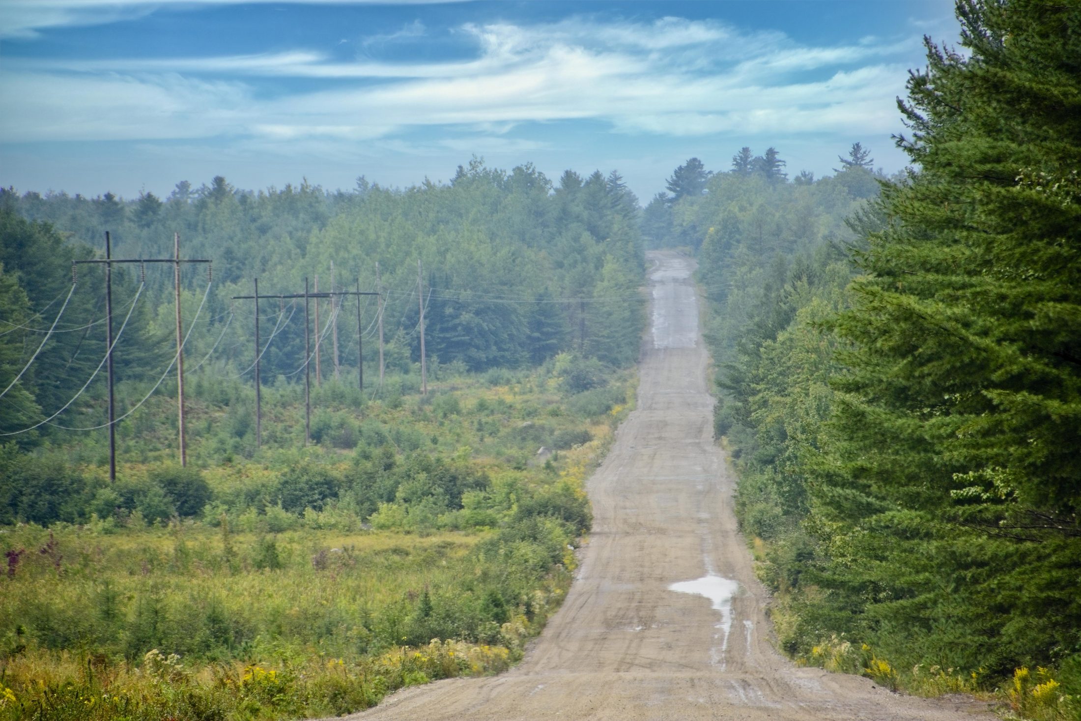 The Golden Road, a dirt road through the Maine woods