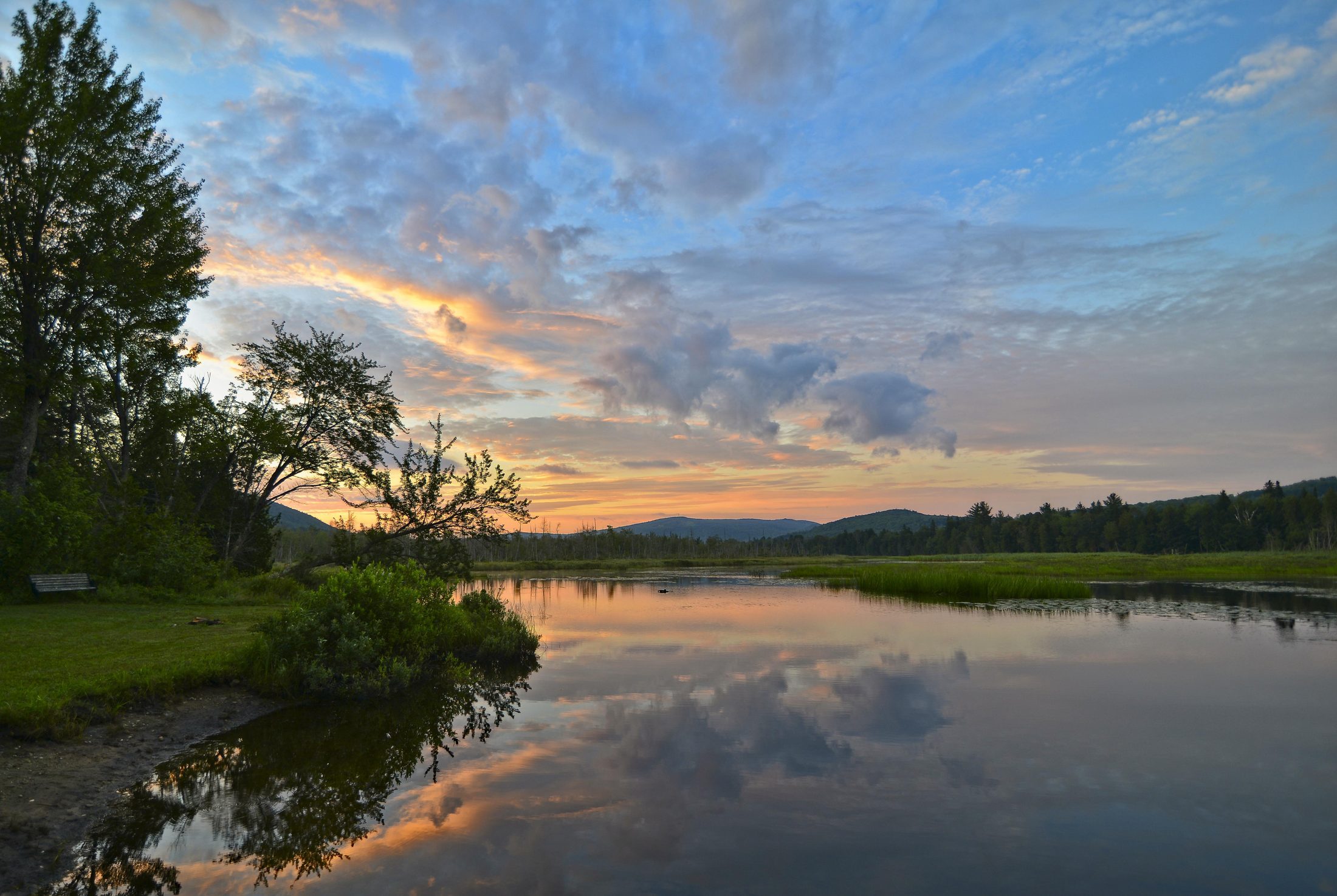 Sunset over the Passumpsic River, East Branch, Vermont